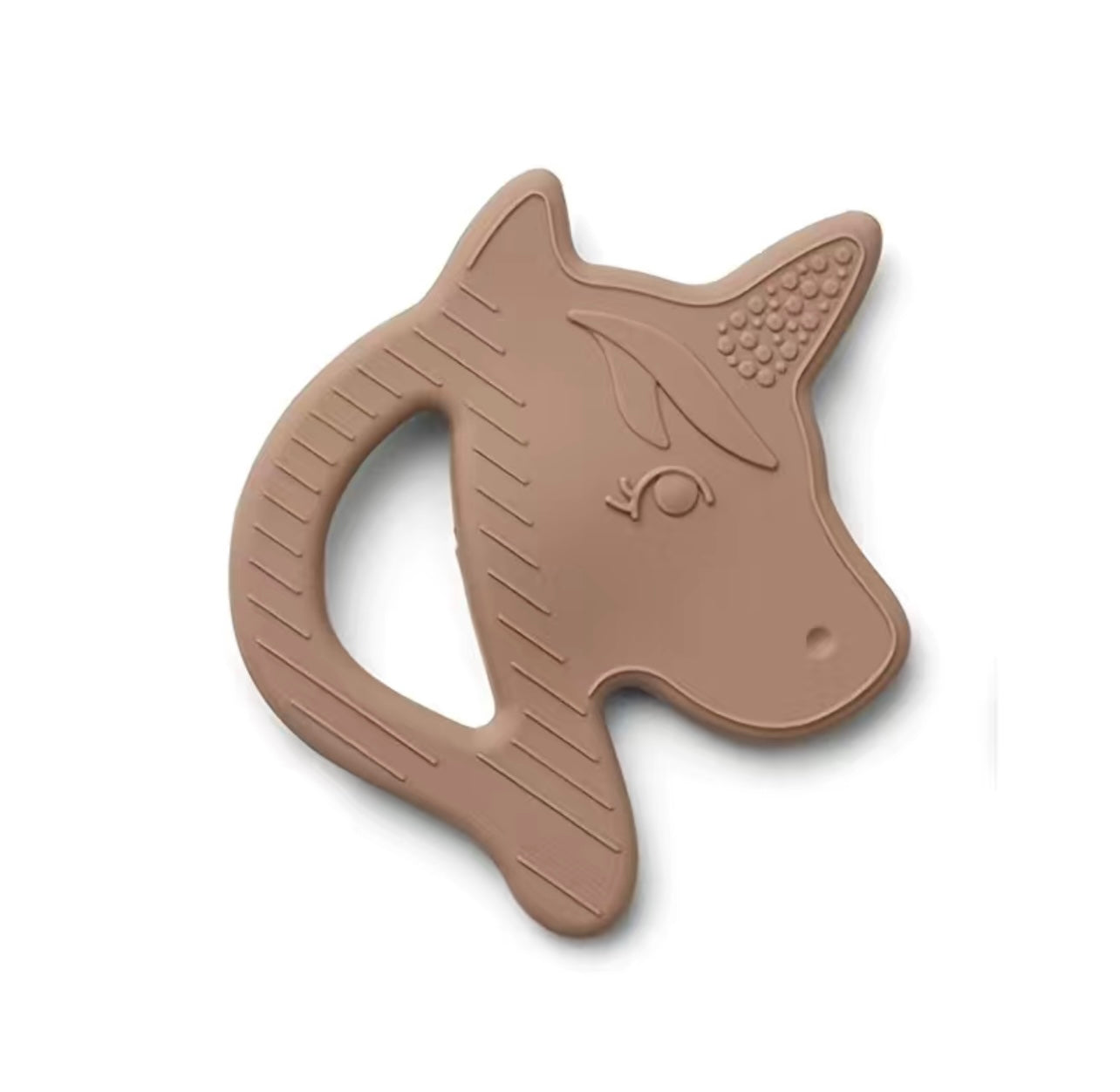 Anneau de dentition en silicone - Licorne - Beige avoine