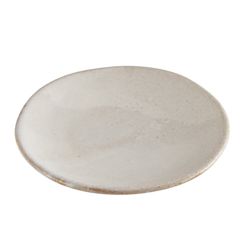 Petite assiette décorative en grès - Beige avoine