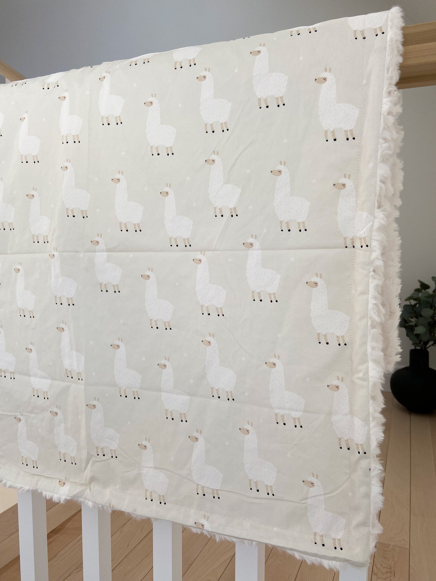 Couverture Lama doublée pour bébé - Beige avoine - Beige avoine