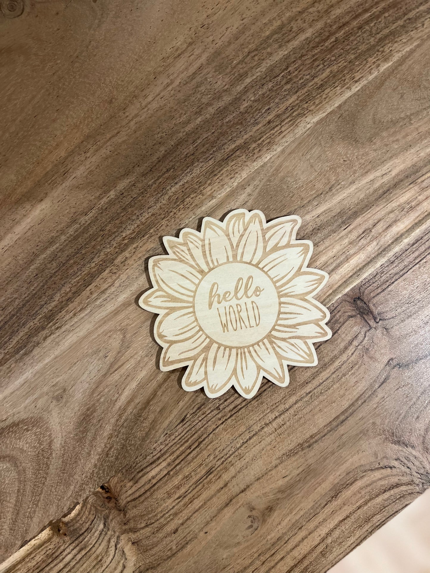 Carte milestone Hello world Tournesol - Beige avoine - Beige avoine