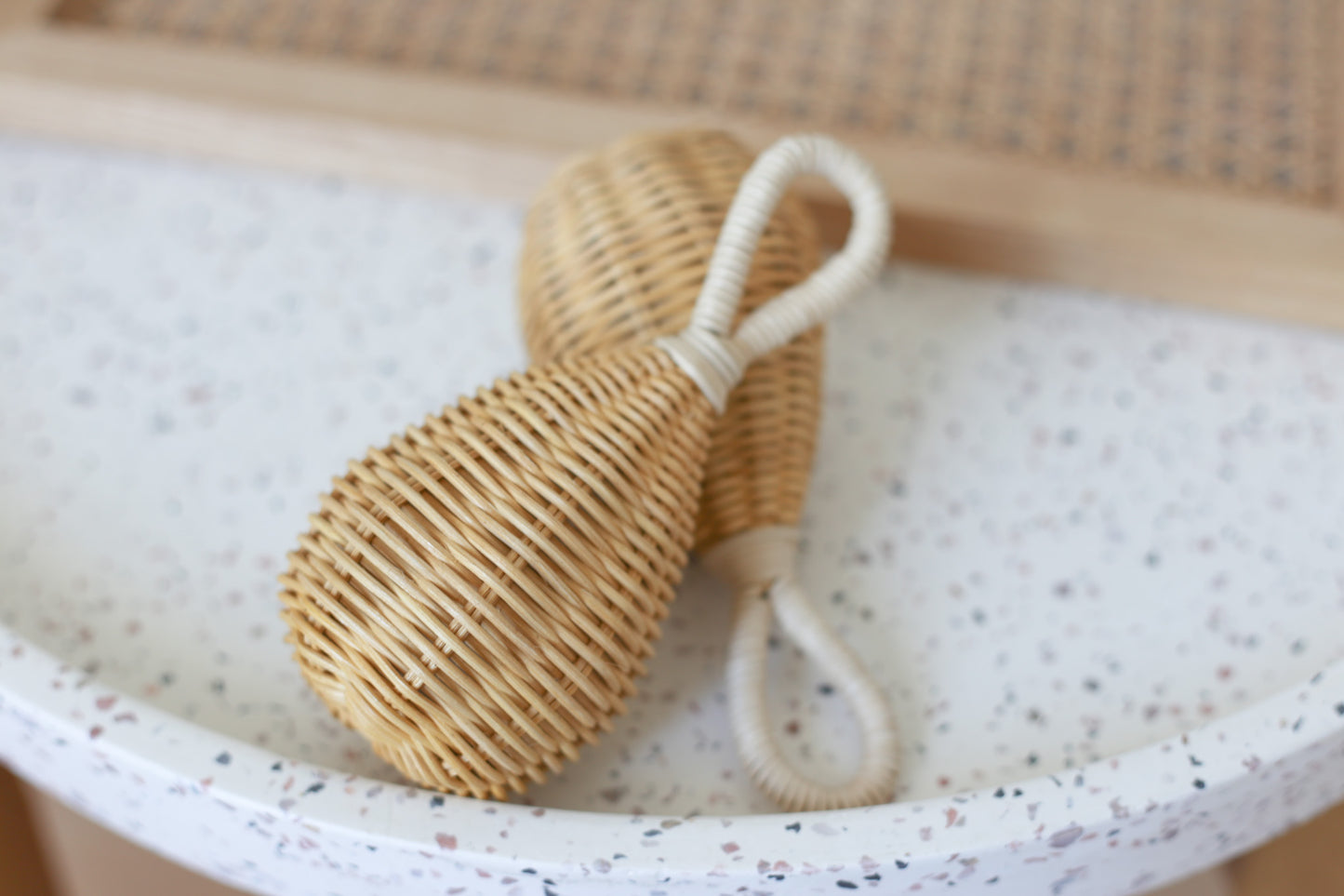 Hochet en rotin Beige avoine - Beige avoine