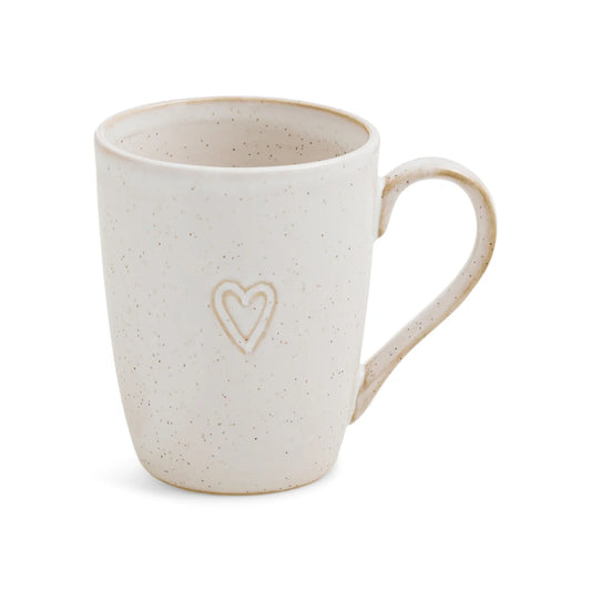 Tasse beige en porcelaine - Coeur - Beige avoine