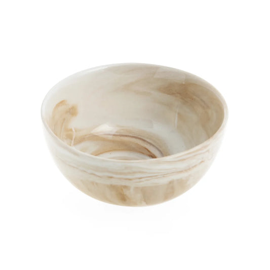 Bol en porcelaine effet marbre - Beige avoine