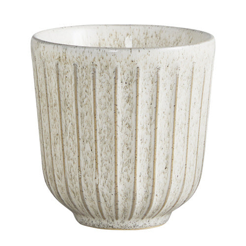 Vase / cache-pot ligné - Beige avoine