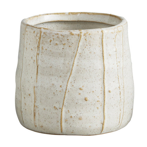 Vase / Cache-pot ligné - Beige avoine