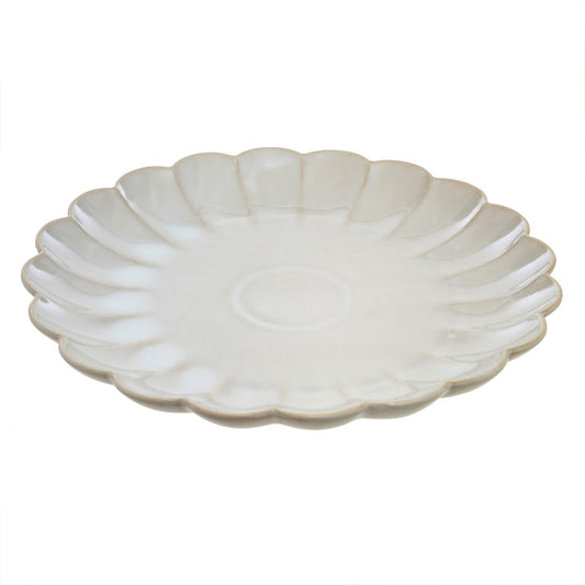 Assiette Amelia - Blanche - Beige avoine