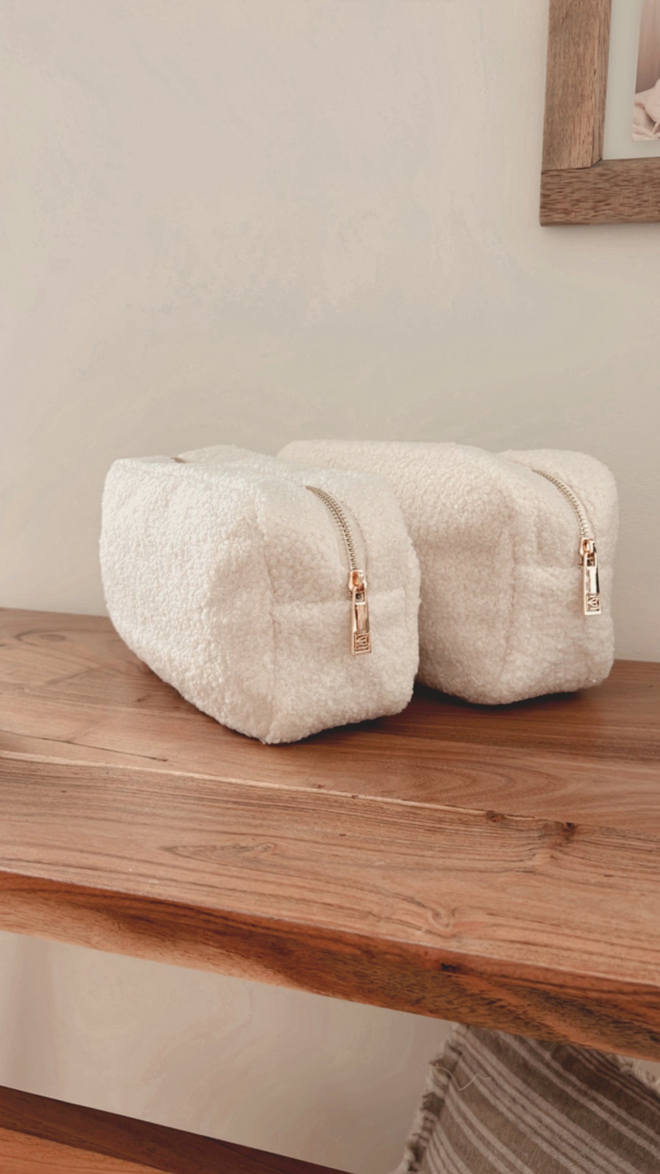 Trousse en sherpa blanche - Beige avoine - Beige avoine