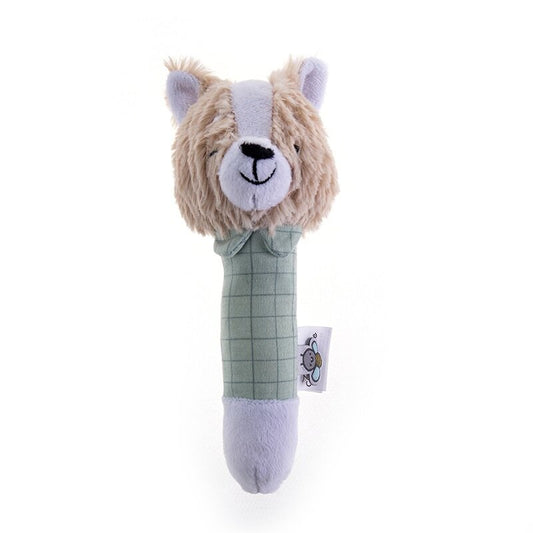 Hochet en peluche - Chien - Beige avoine