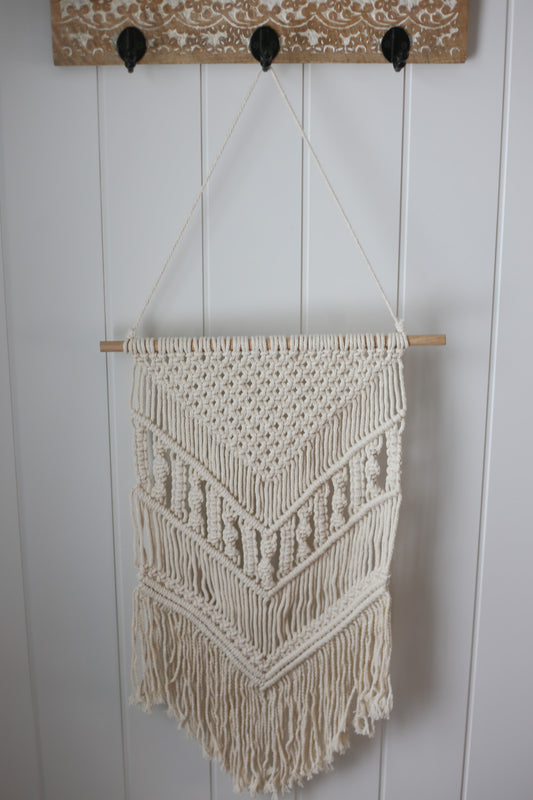 Suspension en macramé - Beige avoine