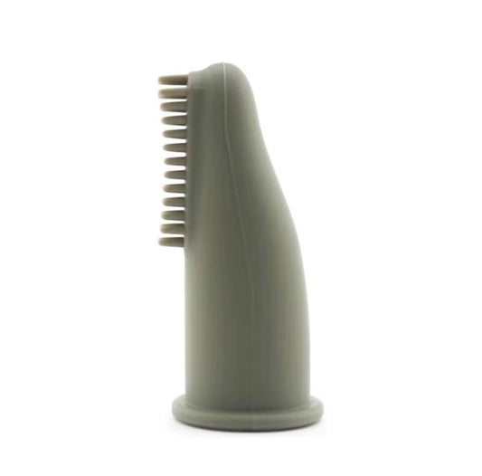 Brosse à dents doigt en silicone - Beige avoine