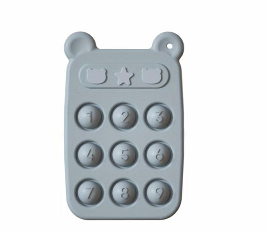 Téléphone à presser - Jouet en silicone - Beige avoine