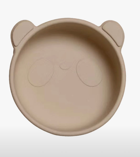 Bol en silicone - Panda - Beige avoine