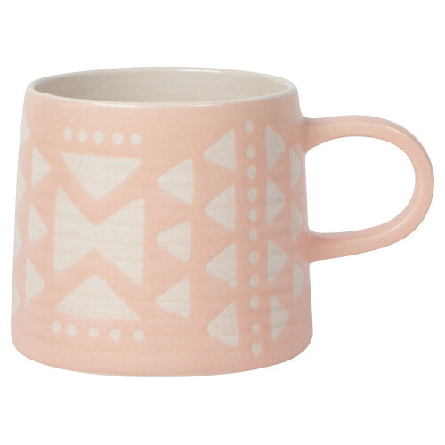 Tasse - Imprimé rose - Beige avoine