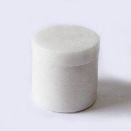 Petite boîte ronde en marbre - Beige avoine